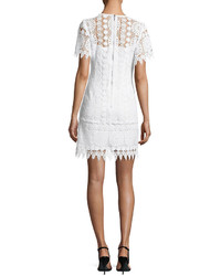 Nanette Lepore Dandelion Short Sleeve Lace Shift Dress White