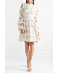 Anna Sui Dew Drop Trellis Guipure Lace Mini Dress