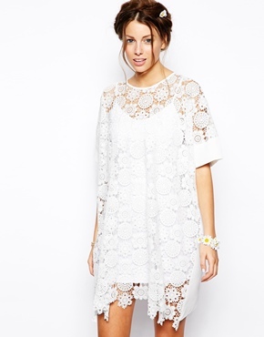 white lace tunic dress