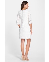 Adrianna Papell Floral Lace Bell Sleeve Shift Dress 148