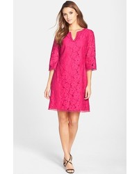 Adrianna Papell Floral Lace Bell Sleeve Shift Dress 148