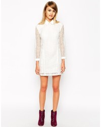 Little White Lies Lace Shift Dress With Pocket Collar Details