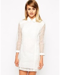 Little White Lies Lace Shift Dress With Pocket Collar Details