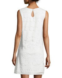 Max Studio Lace Sleeveless Shift Dress Off White