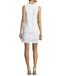 Andrew Gn Sleeveless Lace Shift Dress White