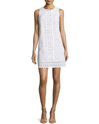 Andrew Gn Sleeveless Lace Shift Dress White