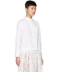 Sacai White Drawstring And Lace Shirt