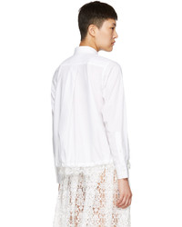 Sacai White Drawstring And Lace Shirt