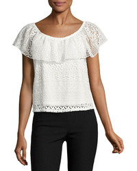 By And By Byby Short Sleeve Lace Blouse Juniors