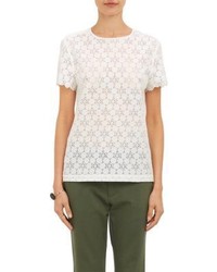 Band Of Outsiders Scalloped Lace Voile Blouse