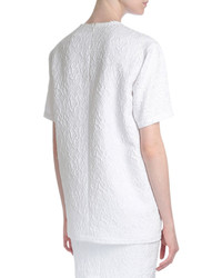 Givenchy Short Sleeve Oversized Lace Blouse White