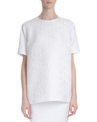 Givenchy Short Sleeve Oversized Lace Blouse White