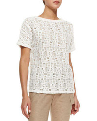 Vince Tiled Lace Short Sleeve Tee