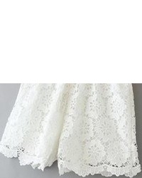 Black Elastic Waist Floral Crochet Lace Shorts