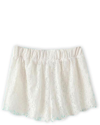 Choies White Lace Hollow Shorts
