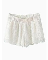 Choies White Lace Hollow Shorts