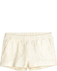 H&M Lace Shorts Natural White Ladies