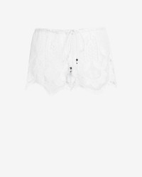 Miguelina Minnie Scallop Lace Shorts White