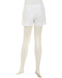 Diane von Furstenberg Naples Floral Lace Shorts White