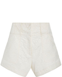 Derek Lam 10 Crosby White Cotton Blend Lace Shorts