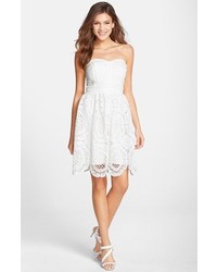 Adelyn Rae Adelyn R Embroidered Lace Fit Flare Dress