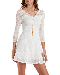Charlotte Russe Scalloped Lace Skater Dress