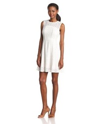 Nanette Lepore Fool For Love Lace Sleeveless Fit And Flare Dress