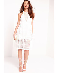 Missguided Lace Skater Dress White