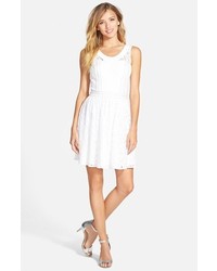 Steppin Out Lace Illusion Skater Dress