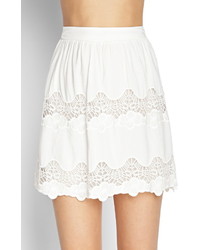 Forever 21 Contemporary Embroidered Lace Skirt