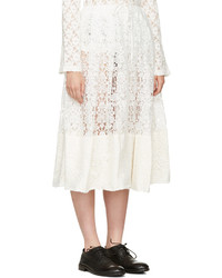 Comme des Garcons Comme Des Garons Comme Des Garons Off White Lace Gathered Skirt