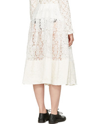 Comme des Garcons Comme Des Garons Comme Des Garons Off White Lace Gathered Skirt