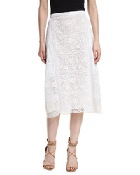 Burberry Drin Mixed Lace Paneled A Line Skirt