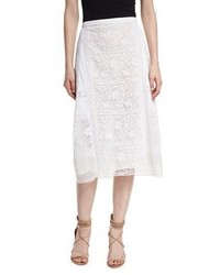 Burberry Drin Mixed Lace Paneled A Line Skirt