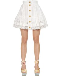 Just Cavalli Flax Linen Cotton Lace Skirt