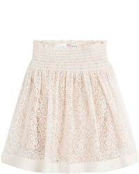 RED Valentino Red Valentino Cotton Skirt With Lace Overlay