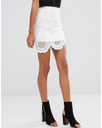 Glamorous White Lace Skirt
