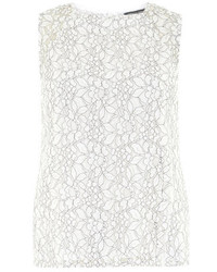 Dorothy Perkins Ivory Lace Built Up Shell Top
