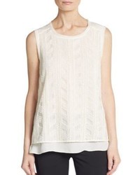 Vince Lace Overlay Blouse