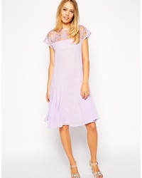 Asos Collection 3d Lace Peplum Dress