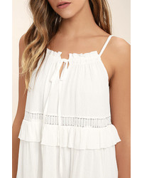 Moon River Sunrise Point Off White Lace Swing Dress