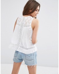 Asos Collection Sleeveless Casual Lace Insert Tee