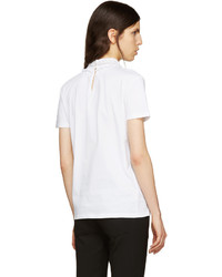 Miu Miu White Lace Collar T Shirt