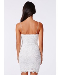 Missguided Ciara Lace Strappy Mini Dress White
