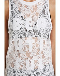 Forever 21 Beautiful Embroidered Lace Tank