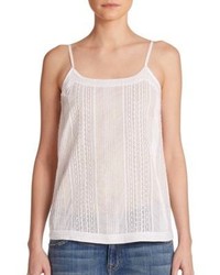 Theory Centeria Pintucked Lace Trim Camisole
