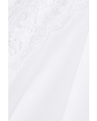Hanro Mots Lace Trimmed Mercerized Cotton Camisole White