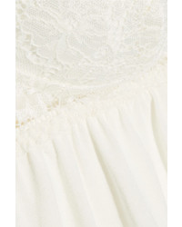 Eberjey Noor Lace Trimmed Stretch Modal Jersey Camisole Ivory