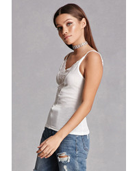 Forever 21 Ribbed Knit Lace Cami