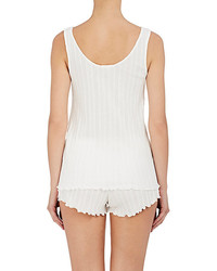 Skin Lace Trimmed Ribbed Pima Cotton Tank